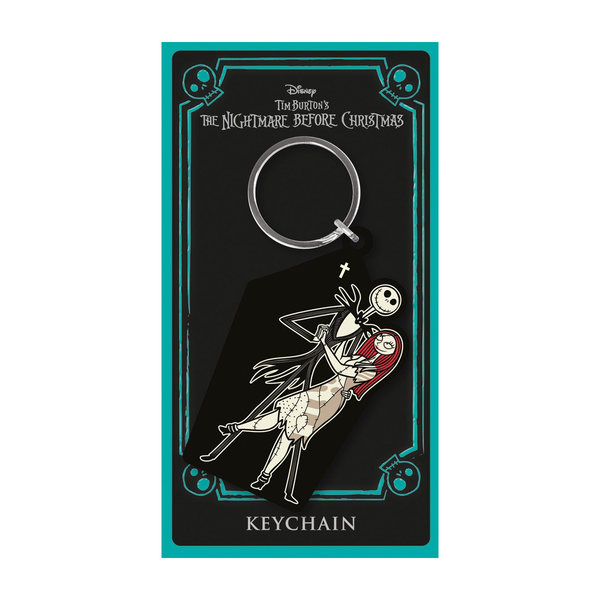 The Nightmare Before Christmas (Jack & Sally Coffin) PVC Keychain (on backing card)