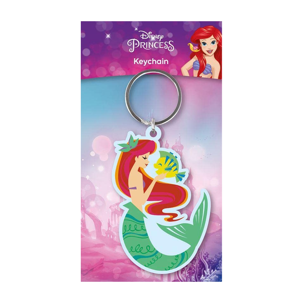 The Little Mermaid (Ariel And Flounder) PVC Keychain (on backing card)