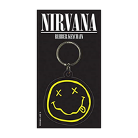 Nirvana (Smiley) PVC Keychain (on backing card)