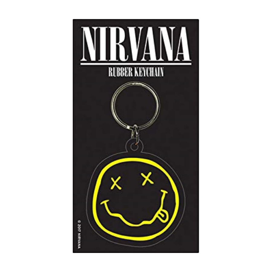 Nirvana (Smiley) PVC Keychain (on backing card)