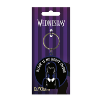 Wednesday (Black Is My Happy Colour) PVC Keychain (on backing card)